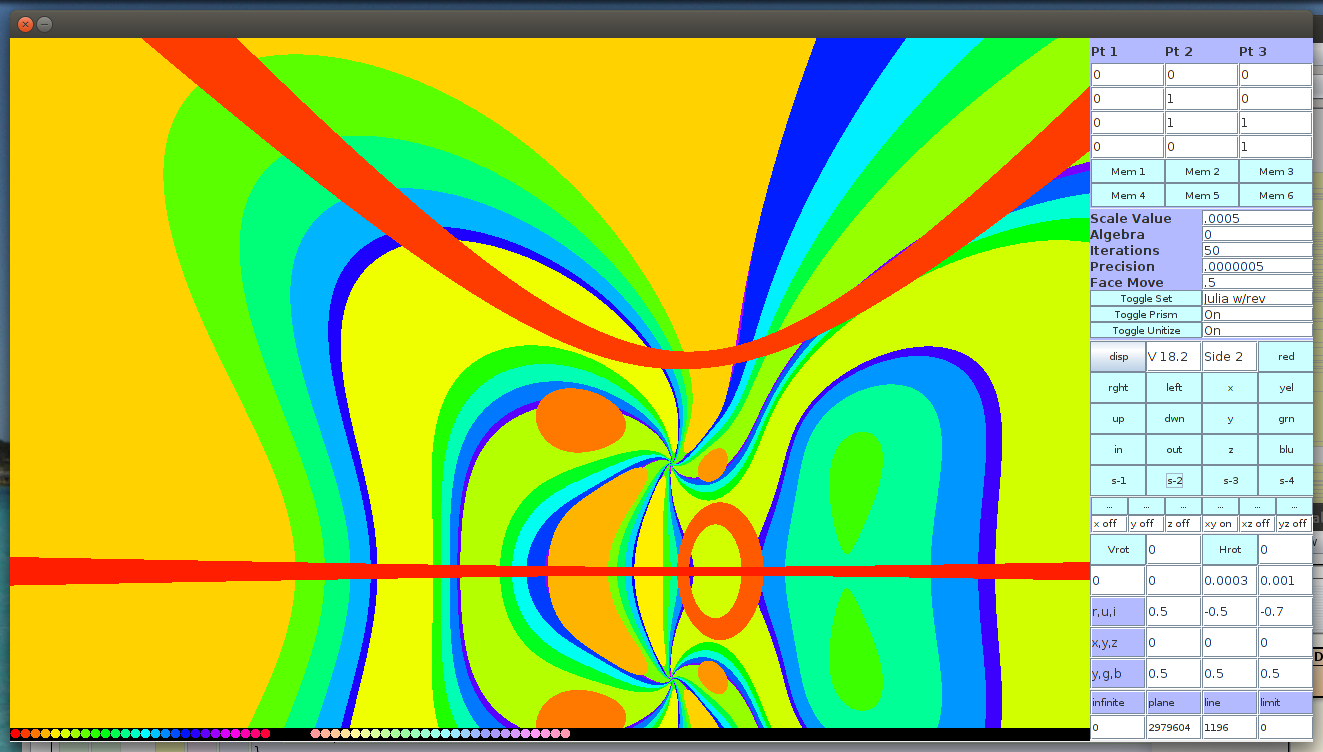 Mandelbrot on 3 axes