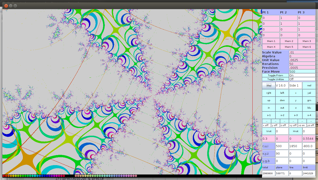 Mandelbrot on 3 axes